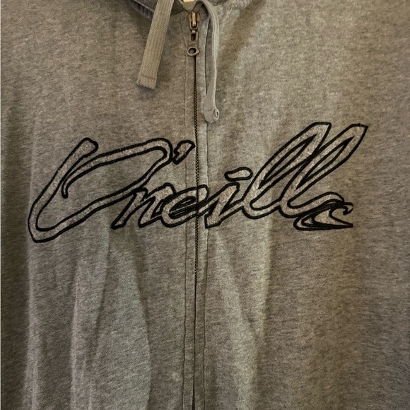 O’Neill Grey Striped Hood Full Zip Hooded Sweatshirt • XLarge - Picture 3 of 6